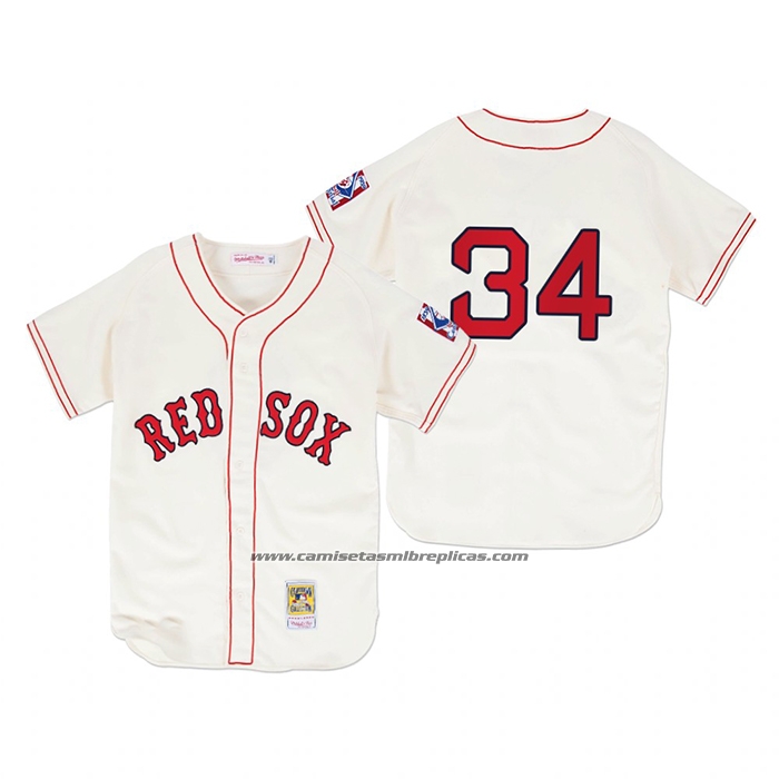 Camiseta Beisbol Hombre Boston Red Sox David Ortiz 1939 Autentico Primera Crema